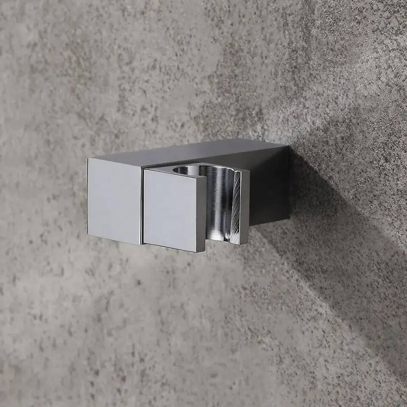 Uchwyt prysznicowy na słuchawkę natryskową ruchomy obrotowy kwadratowy chrom