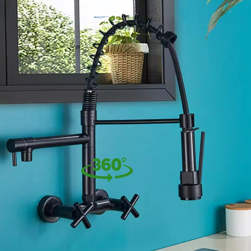 Bateria kuchenna ścienna wysoka restauracyjna wyciągana DUAL 2 BLACK