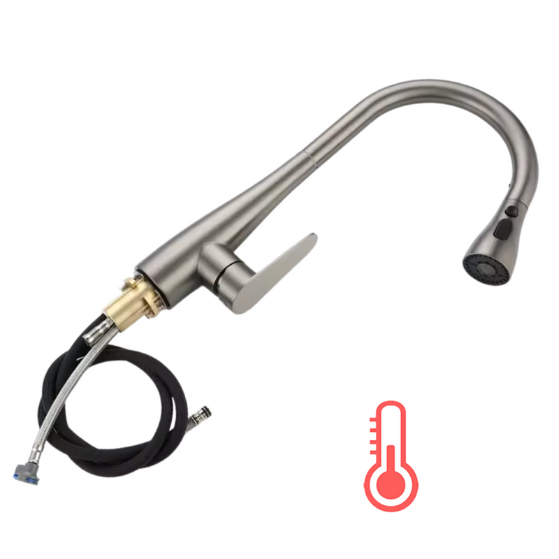 Bateria kuchenna z wyciąganą wylewką LANA GRAY szara