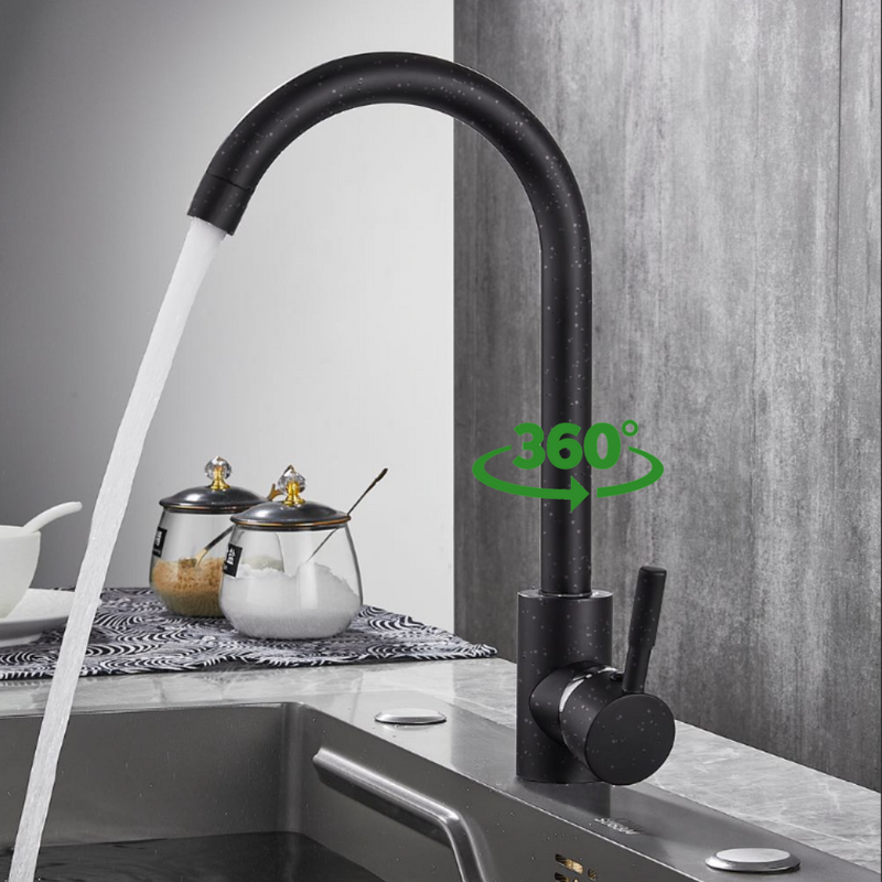 Bateria kuchenna czarna nakrapiana GRANIT