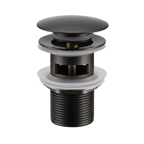 Korek umywalkowy KLIK-KLAK grafitowy satynowy z przelewem