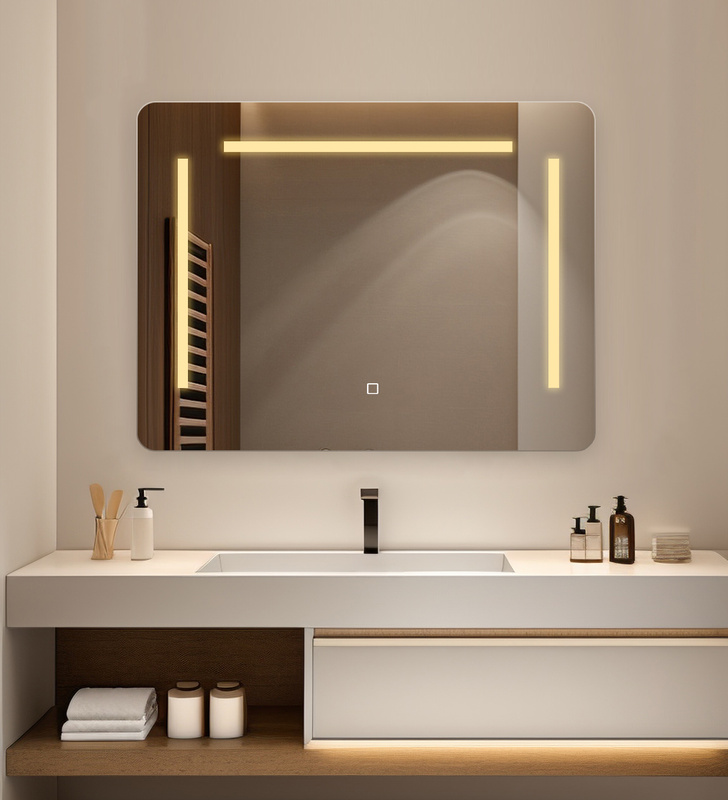 Lustro podświetlane LED prostokątne 70x50 cm H-1108