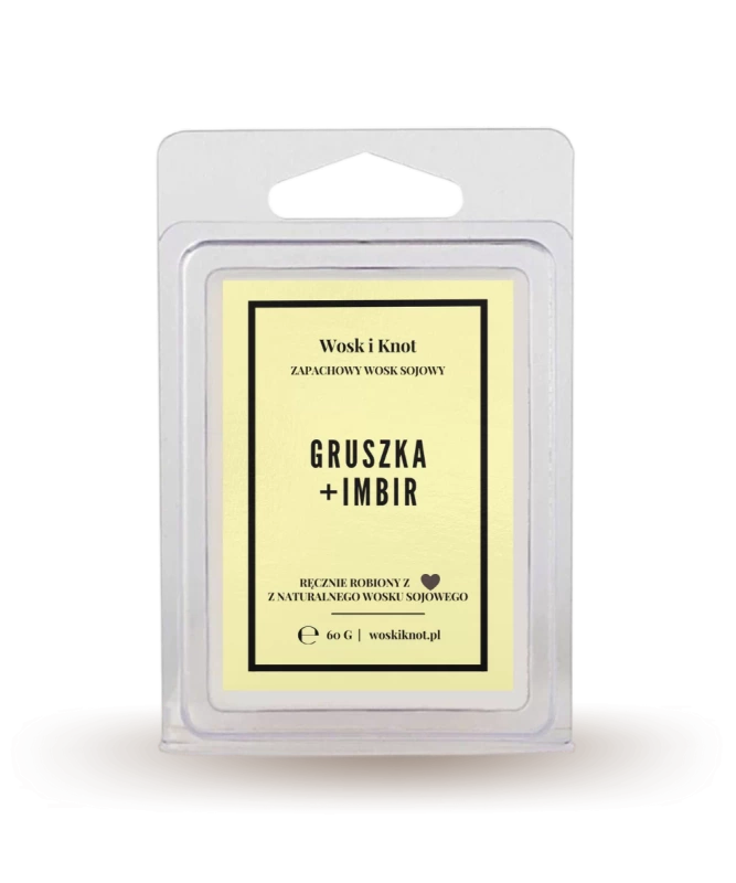 Wosk zapachowy sojowy do kominka GRUSZKA + IMBIR
