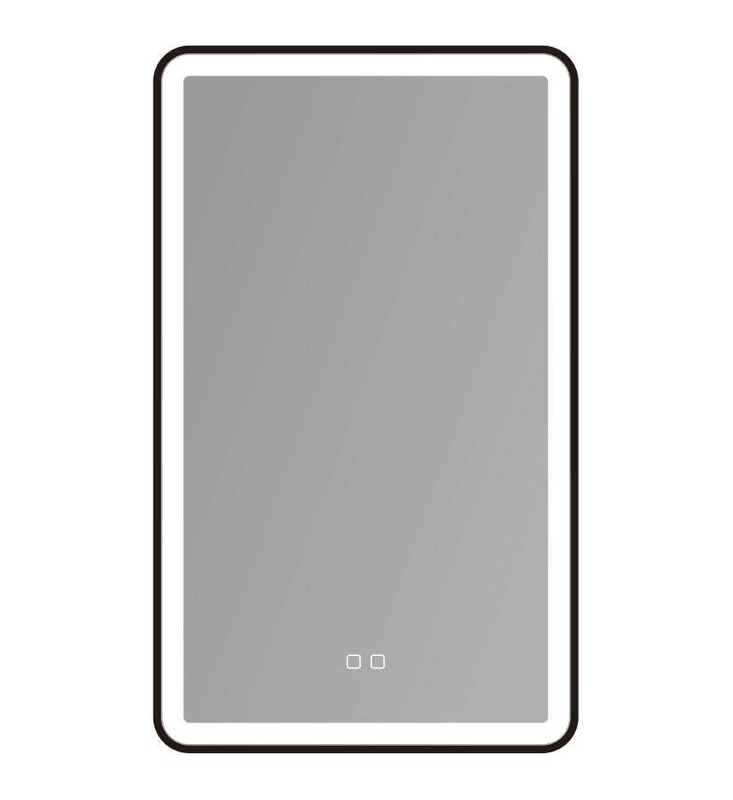 Lustro podświetlane LED 60x100 cm prostokątne w czarnej ramie J38