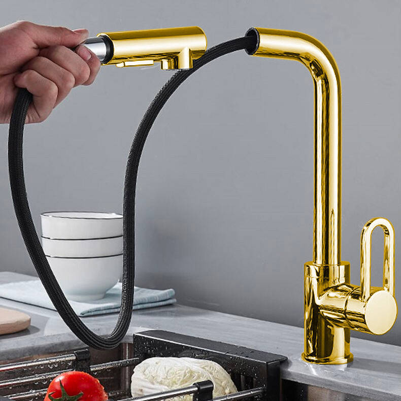 Bateria kuchenna złota z wyciąganą wylewką GAJA