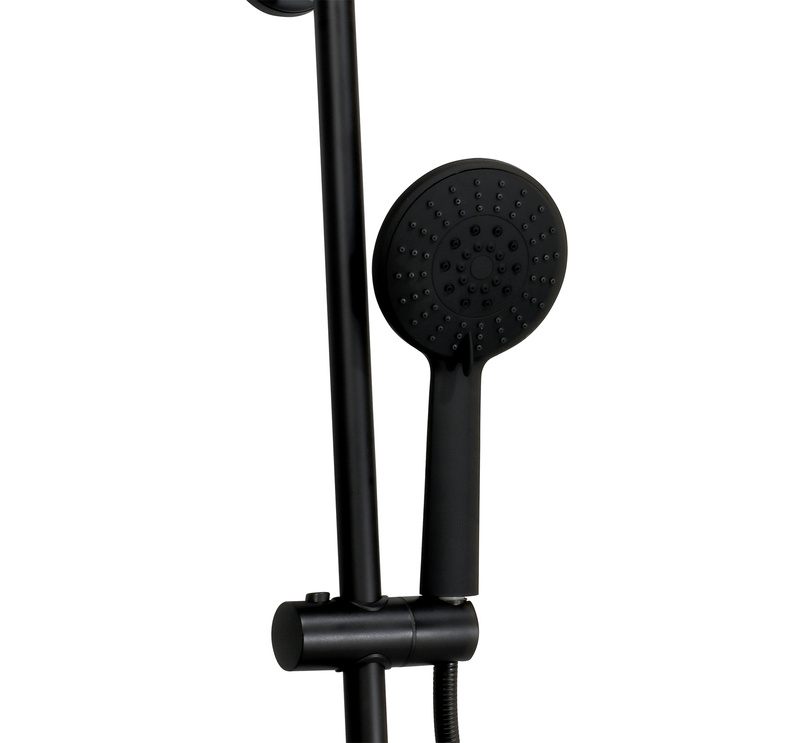 Bateria prysznicowa deszczownica czarna retro VITA