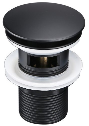 Syfon umywalkowy i korek Clack-Clack z przelewem czarny