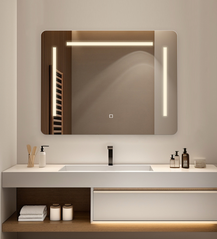 Lustro podświetlane LED prostokątne 70x50 cm H-1108