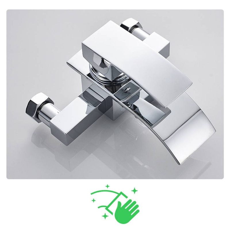 Bateria wannowa ścienna z szeroką wylewką wodospad IDEAL