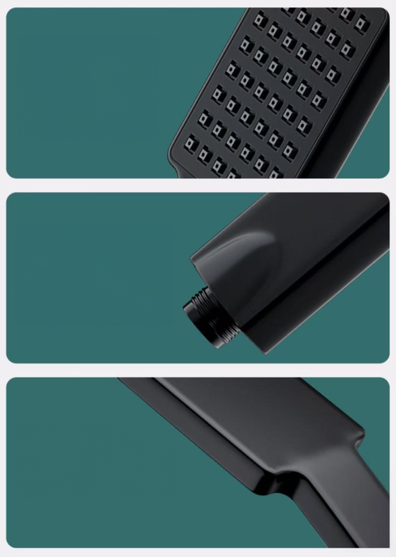 Słuchawka prysznicowa kwadratowa 1-funkcyjna KAMA czarna