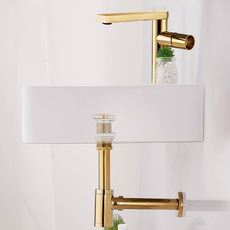 Syfon złoty+ korek click clack złoty bez przelewu