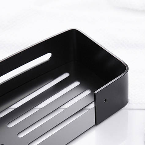 Półka łazienkowa wisząca czarna LOFT