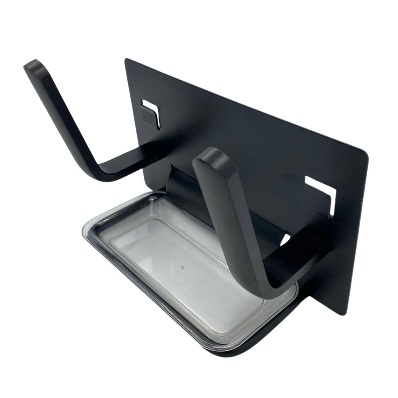 Uchwyt ścienny stojak na pokrywki czarny