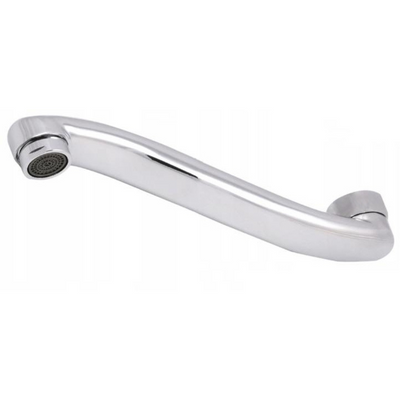 Wymienna wylewka do baterii ściennej kuchennej łazienkowej kranu zamienna obrotowa płaska podgięta S 3/4" 15 cm