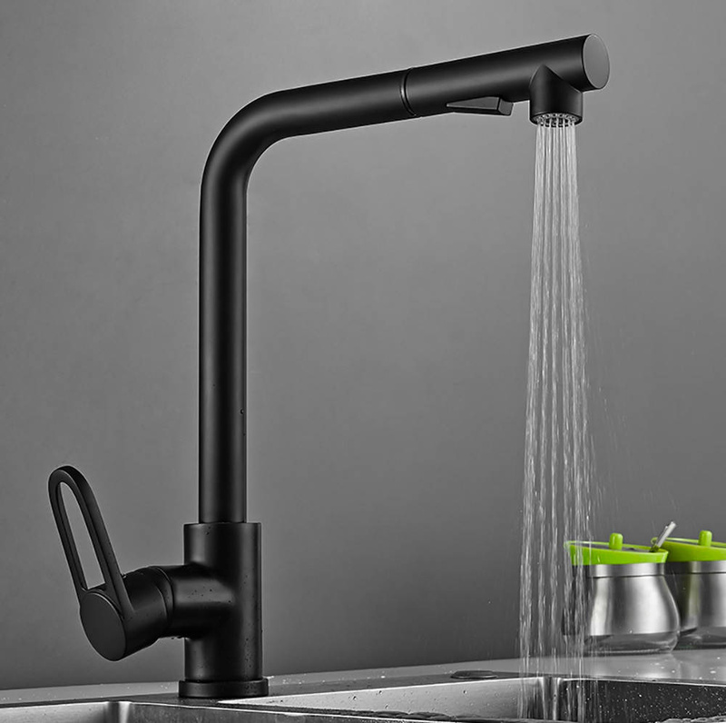 Bateria kuchenna czarna GAJA z wyciągana wylewką