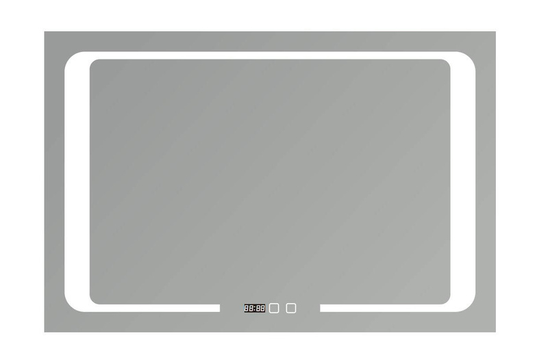 Lustro podświetlane LED 90x60 prostokątne J16 z zegarem