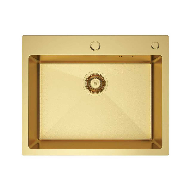 Zlewozmywak stalowy chropowaty 55x45 złoty + syfon GRATIS