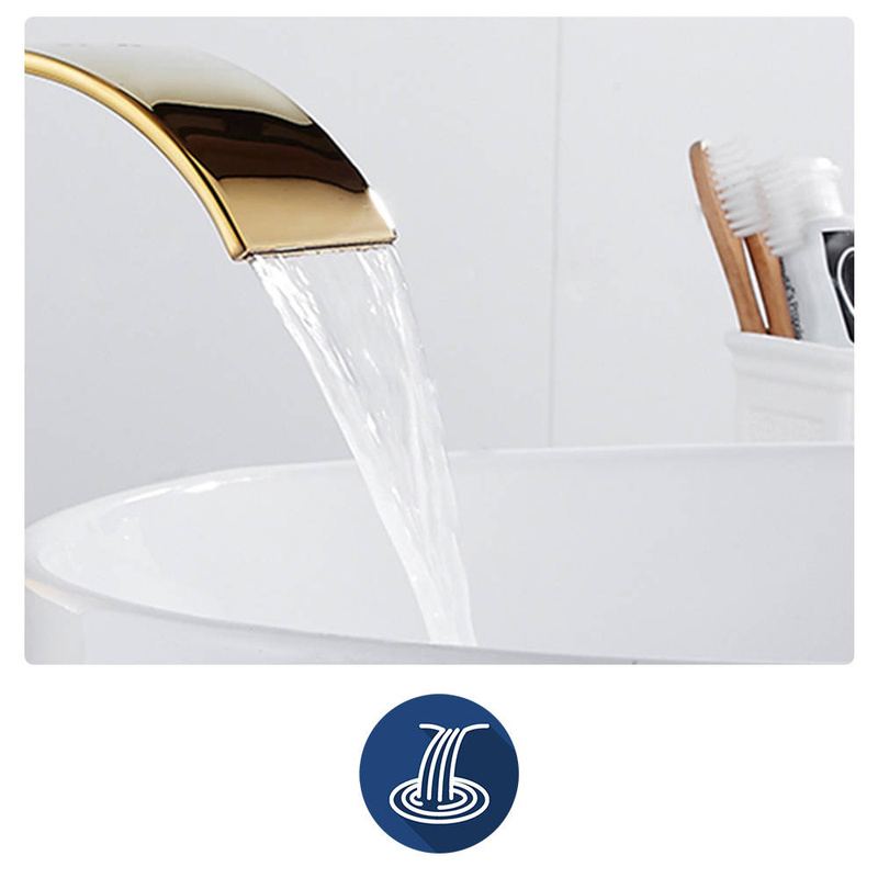 Bateria wannowa IDEAL złota z zestawem prysznicowym