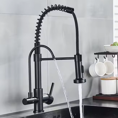 Bateria kuchenna z wyciąganą wylewką do wody filtrowanej PRINCE BLACK