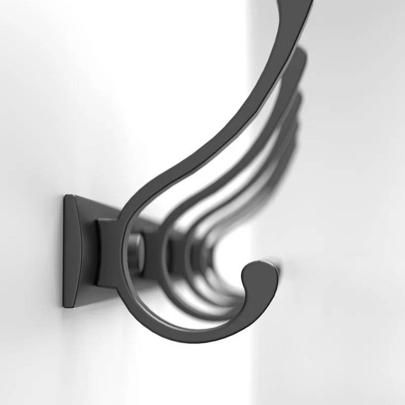 Wieszak łazienkowy FLOW czarny matowy 6-uchwytowy