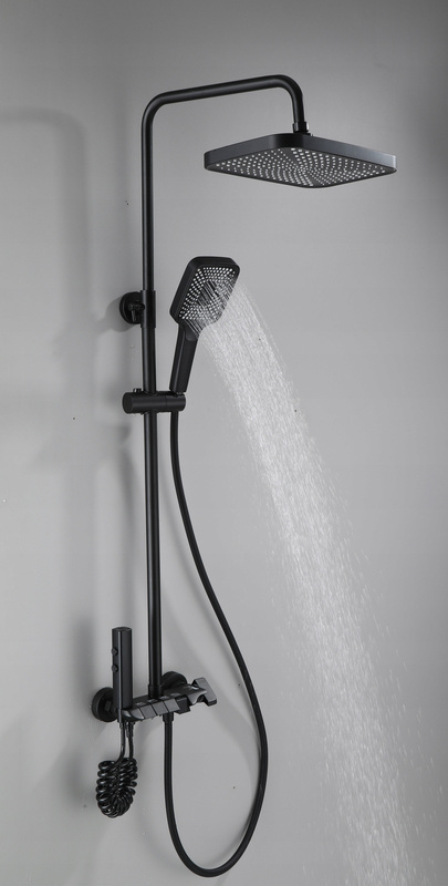 Zestaw natryskowy kolumna prysznicowa czarna + bateria, słuchawka, bidetka MODERN BLACK