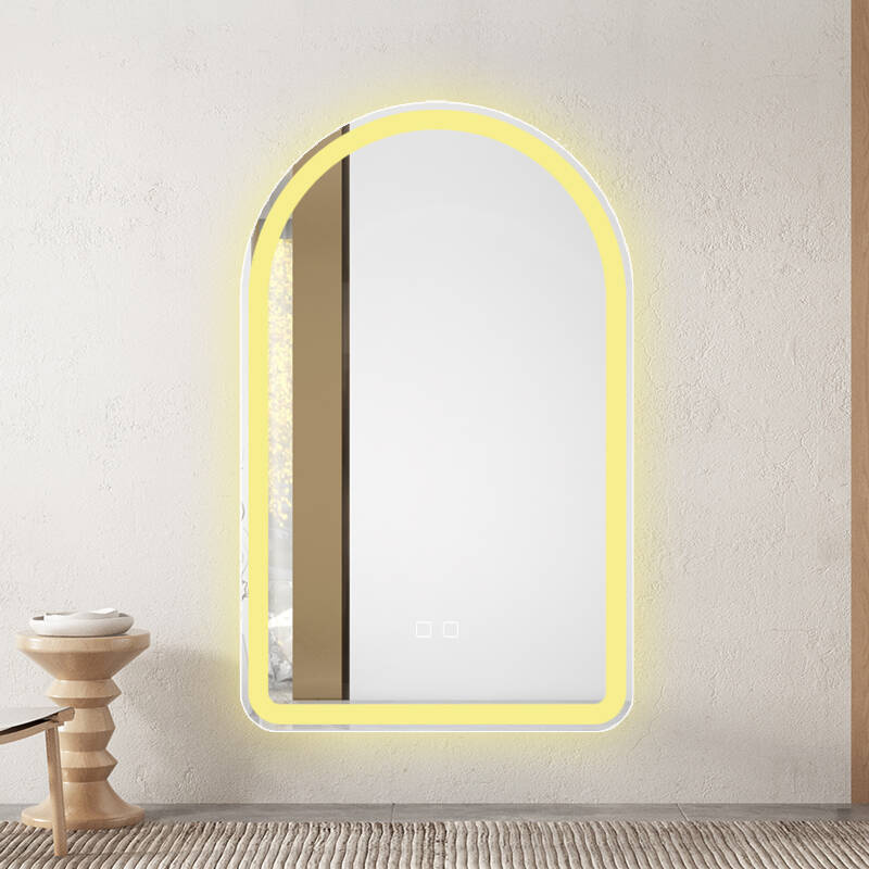 Lustro łazienkowe podświetlane LED 50x80 cm półowalne J19