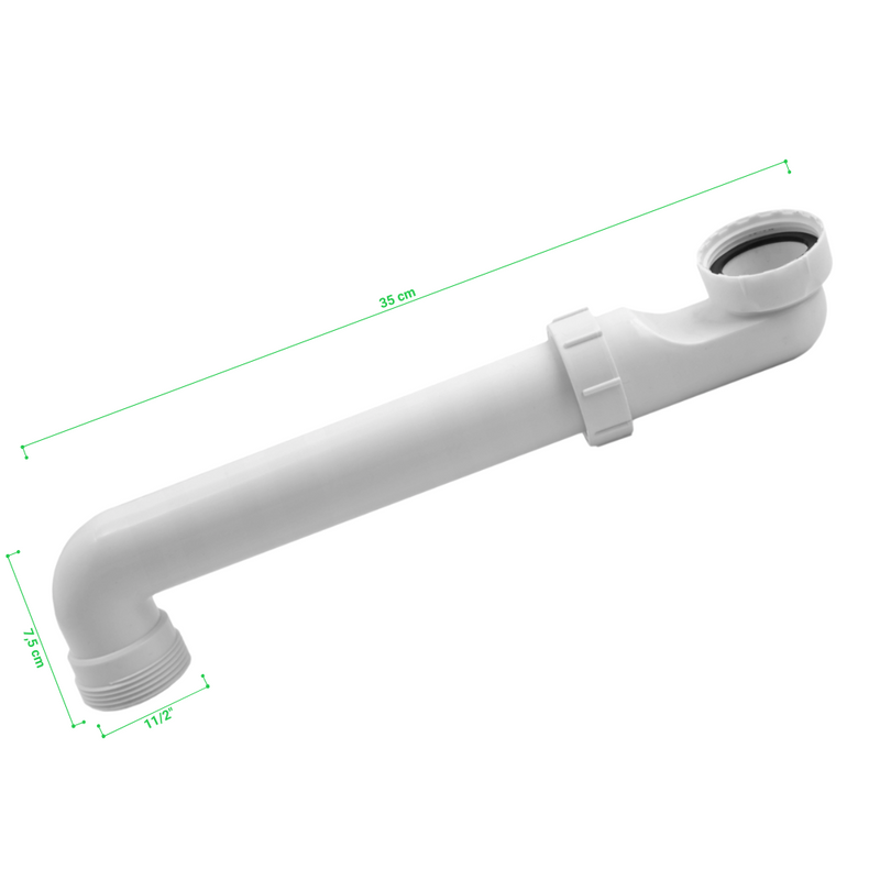 Przedłużka do syfonu zlewozmywaka PVC 11/2" z kolankiem