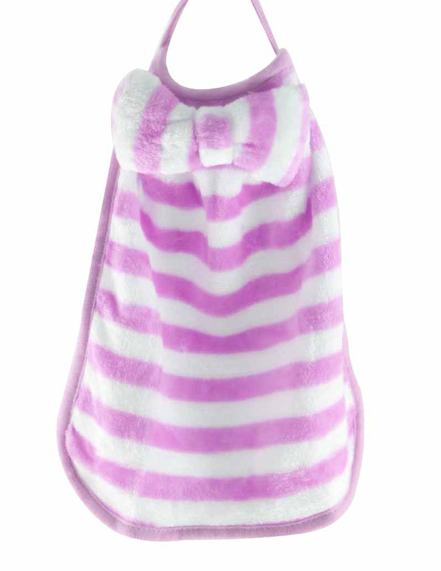 Ścierka Kokardka w paski różowo biała