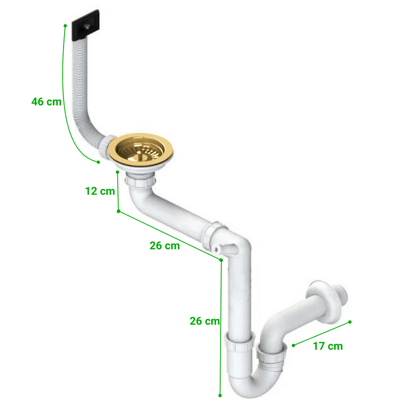 Zlewozmywak stalowy dwukomorowy 78x45 złoty + syfon GRATIS