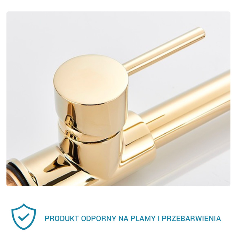 Bateria kuchenna z wyciąganą wylewką King Gold złota