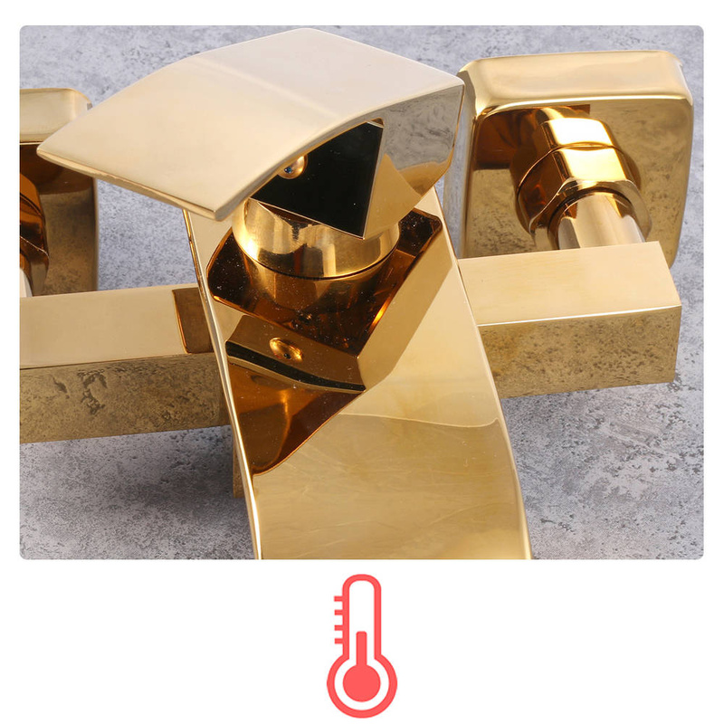 Bateria wannowa IDEAL złota z zestawem prysznicowym