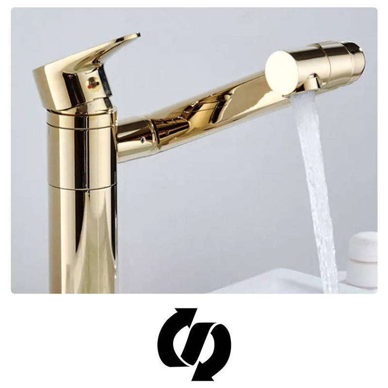 Bateria umywalkowa złota ruchoma obrotowa SOLDIER GOLD