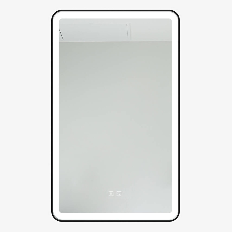 Lustro podświetlane LED 60x100 cm prostokątne w czarnej ramie J38