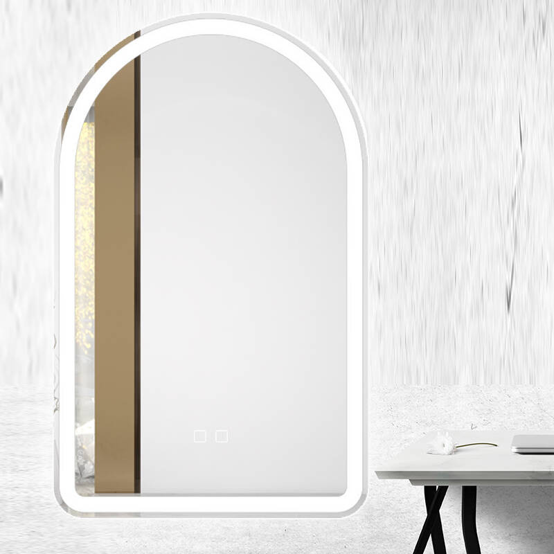 Lustro łazienkowe podświetlane LED 50x80 cm półowalne J19