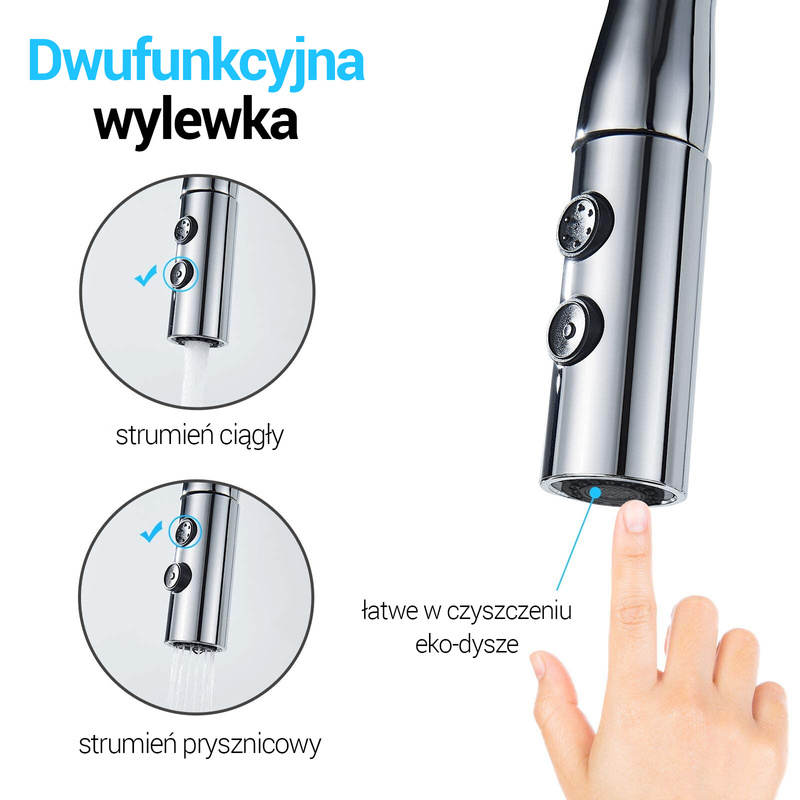 Bateria kuchenna z wyciąganą wylewką Piela