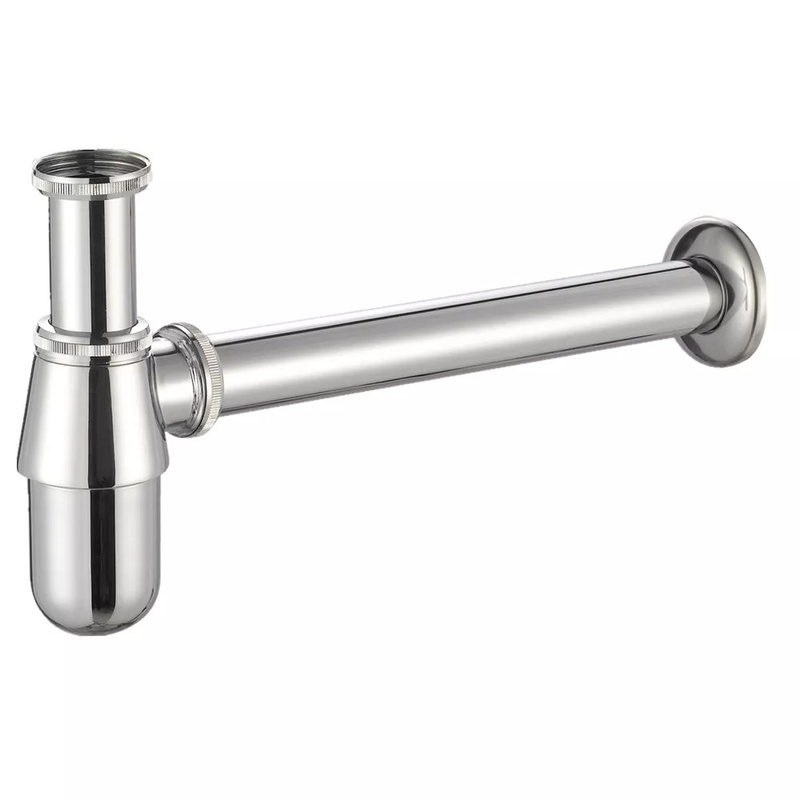 Syfon do umywalki stalowy chromowany butelka