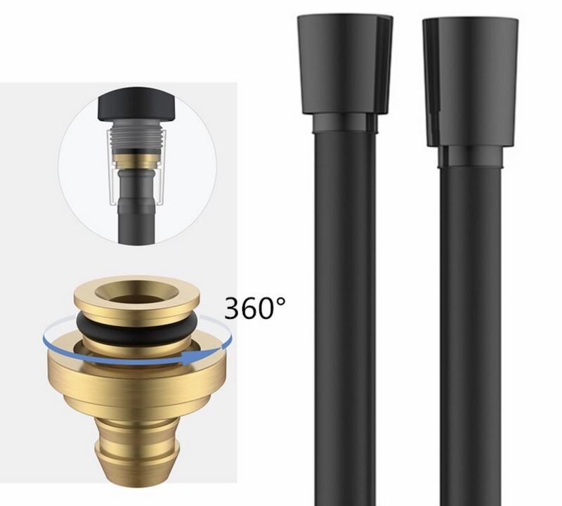 Wąż prysznicowy gładki grafitowy FLEX 150cm