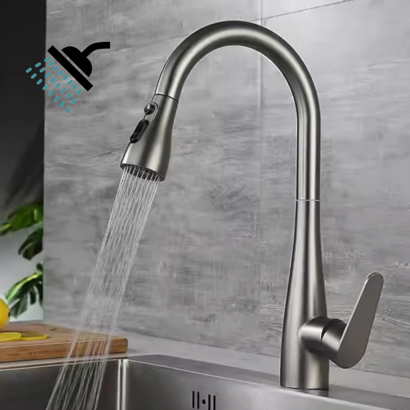 Bateria kuchenna z wyciąganą wylewką LANA GRAY szara