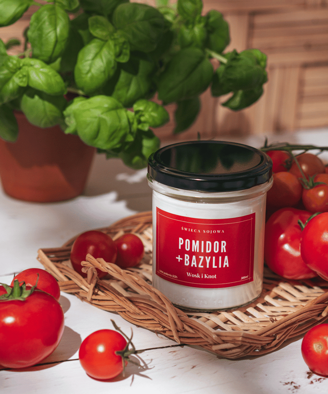 Świeca sojowa zapachowa POMIDOR BAZYLIA 300ml