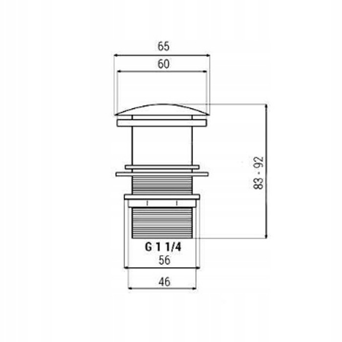 Syfon PVC+korek czarny z przelewem