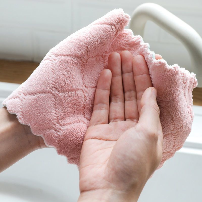 Ścierka z mikrofibry pikowana miętowo-szara 25x25