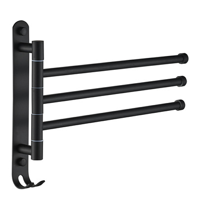 Wieszak łazienkowy czarny mat na ręczniki z regulacją