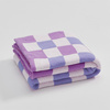 Ręcznik bawełniany łazienkowy w kratę 70x140 cm fioletowy
