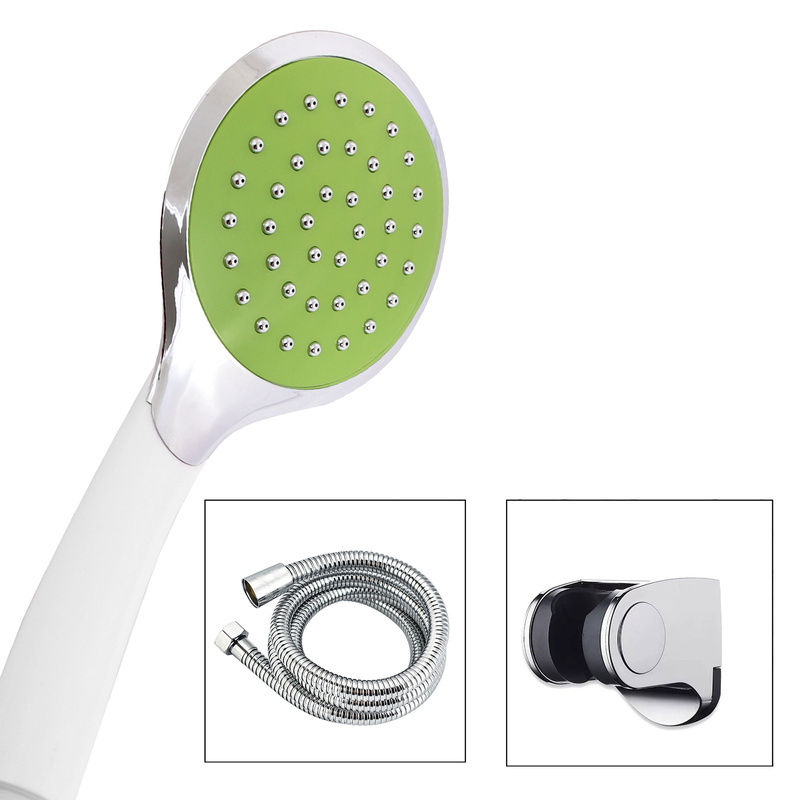 Zestaw prysznicowy słuchawka zielona + wąż + uchwyt