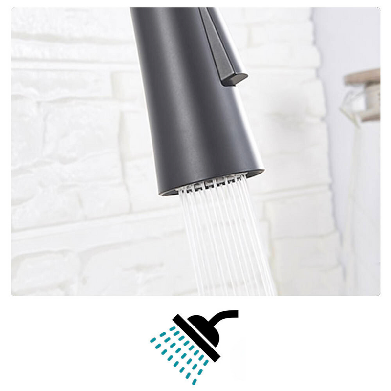 Bateria kuchenna z wyciąganą wylewką i półką LESTRE GRAPHIT