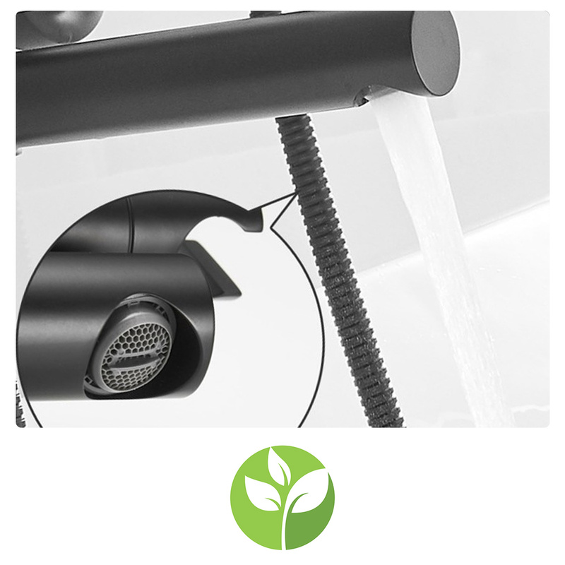 Bateria wannowa prysznicowa obrotowa HUGO BLACK