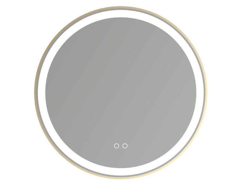 Lustro łazienkowe podświetlane LED 60 cm okrągłe J06 ze złotą ramą