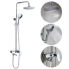 Zestaw natryskowy kolumna prysznicowa srebrna + bateria wannowo-prysznicowa, słuchawka 3-funkcyjna BOSS CHROM