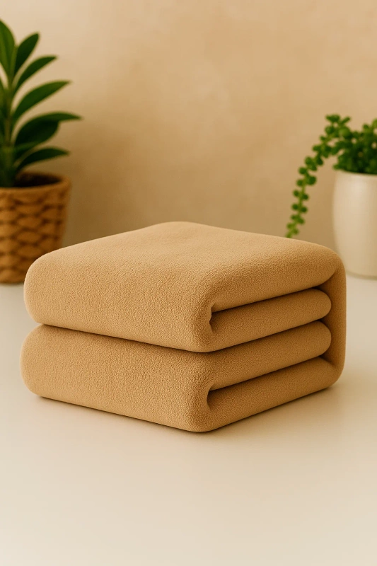 Ręcznik kąpielowy MIKRO beżowy z mikrofibry 70x140 szybkoschnący