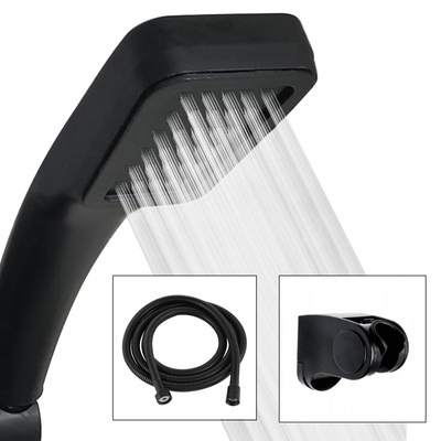 Zestaw prysznicowy czarny EKO słuchawka + wąż + uchwyt